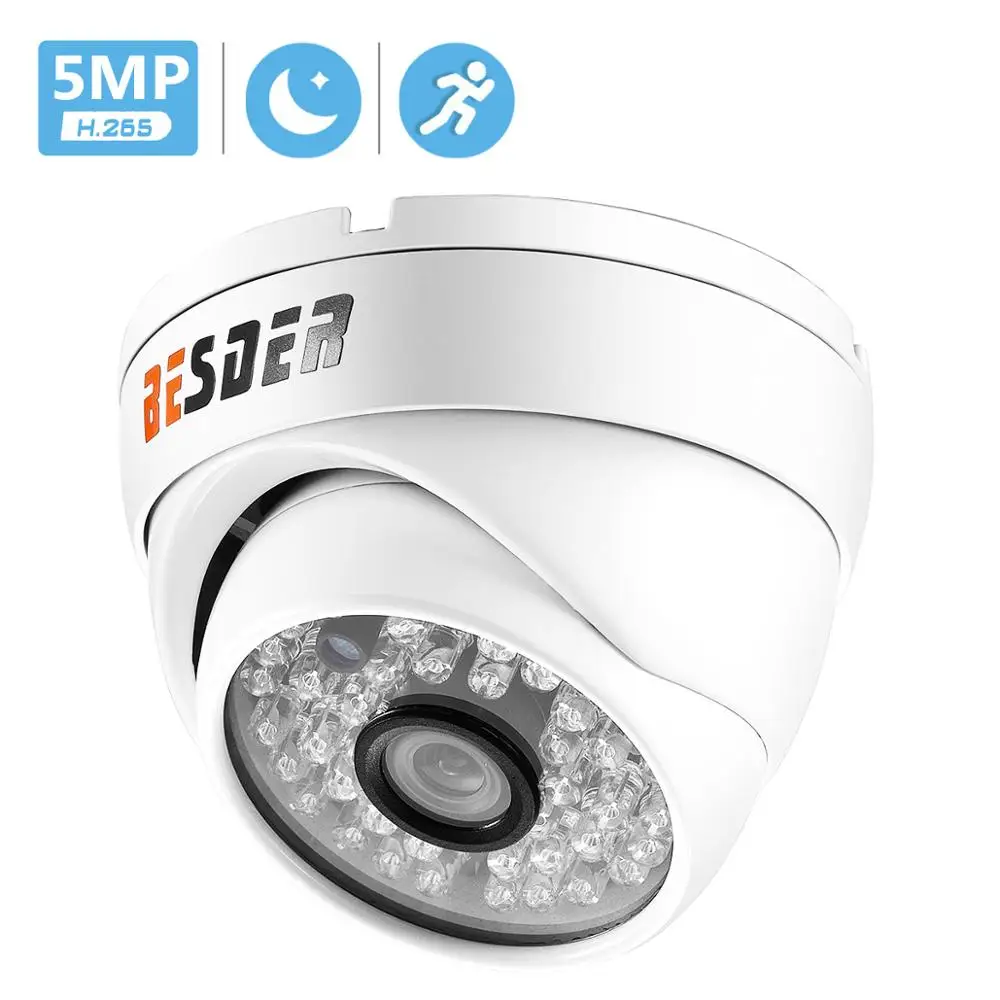 BESDER H.265 IP камера PoE 2MP/3MP/5MP(SONY IMX335) Антивандальная купольная ip для наружного