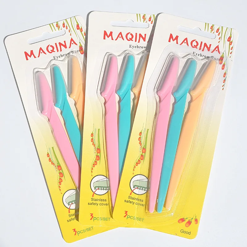 

HOT 3Pcs/set Eyebrow Trimmer Portable Hair Remover Set Women Face Razor Eyebrow Trimmers Blades Shaver For Makeup Cosmetic Kit