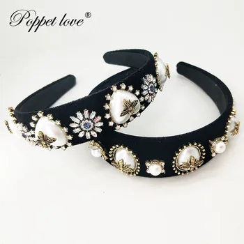 

Elegant Bridal Wreath & Tiara Flannel Imitation heart jewelry hair comb for girls bee vintage wedding party accessories