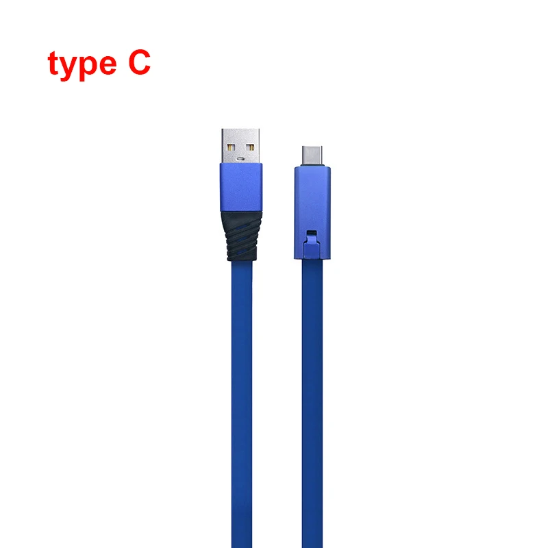 Кабель зарядного устройства, восстанавливаемый usb-кабель для синхронизации данных, шнур для зарядки, ремонт, рециркуляция, адаптер для зарядки, шнур для TypeC Micro USB - Цвет: blue type C