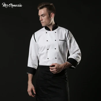 

Wholesale Unisex restaurant Uniform Bakery Food Service long Sleeve Breathable Double Breasted new chef uniform Cooking clothes