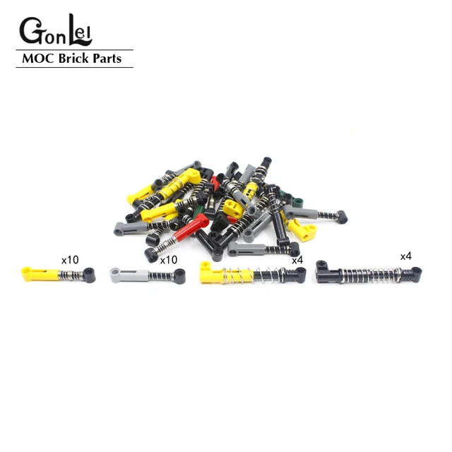 28Pcs/lot High-Tech Steering Shock Absorber 6.5L/9.5L Soft/Hard Spring MOC Building Blocks Bricks High-Tech Cars Spare Parts Toy 2