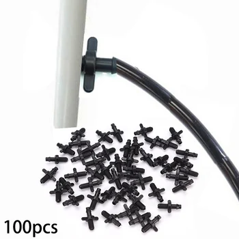 

100Pcs Plastic 6mm Splitter Adapter Connector For Barb Garden Irrigation 4/7mm Hose Irrigation Connectors