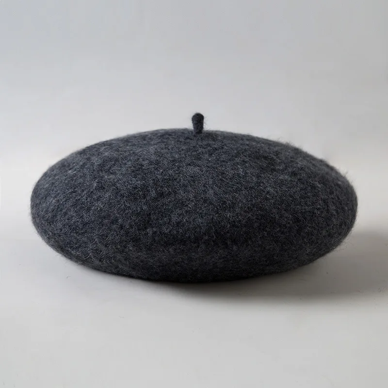 deep grey Винтажные женские береты, новые модные теплые шапки, Женские Ретро однотонные береты Newsboys, осенне-зимние Восьмиугольные шляпы для женщин - Цвет: deep grey