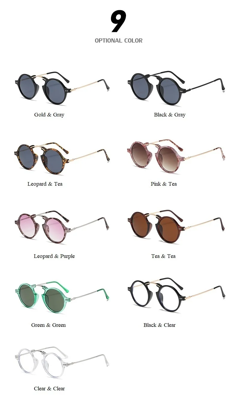 unique Single bridge small round sunglasses for women luxury brand gradient sun glasses men vintage alloy pilot eyewear uv400