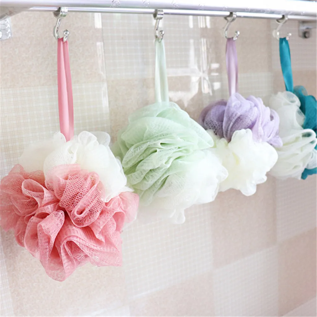 Губка для душа TENSKE Loofah отшелушивающий сетчатый шар премиум класса скруббер