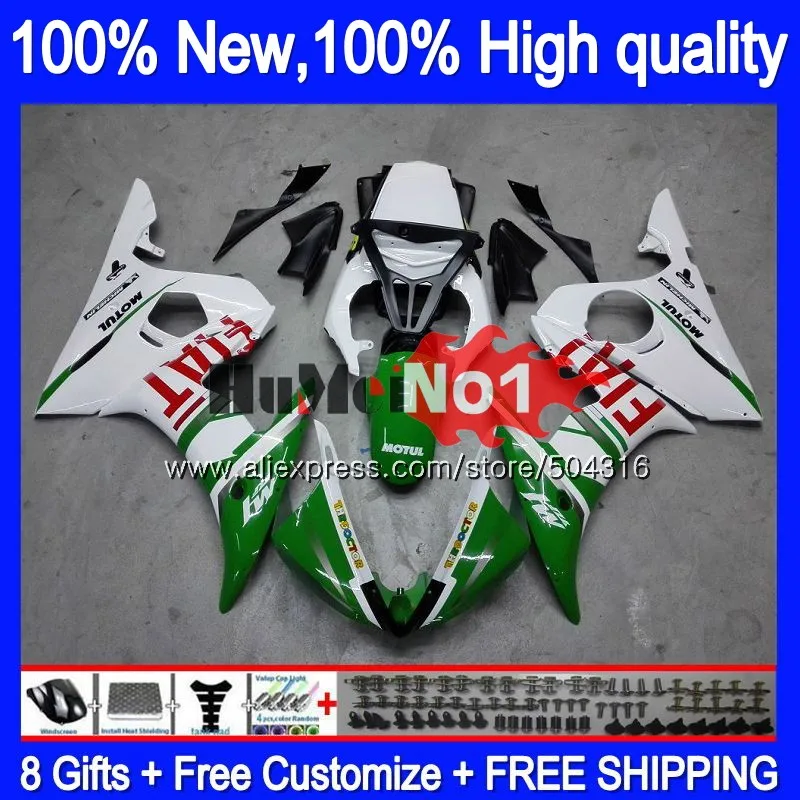 Корпус для YAMAHA YZF600 YZF R6 600CC YZF 600 R 6 CC 5MC. 117 YZF-600 YZF-R6 2003 2004 2005 YZFR6 03 04 05 зеленый Глянец обтекатели