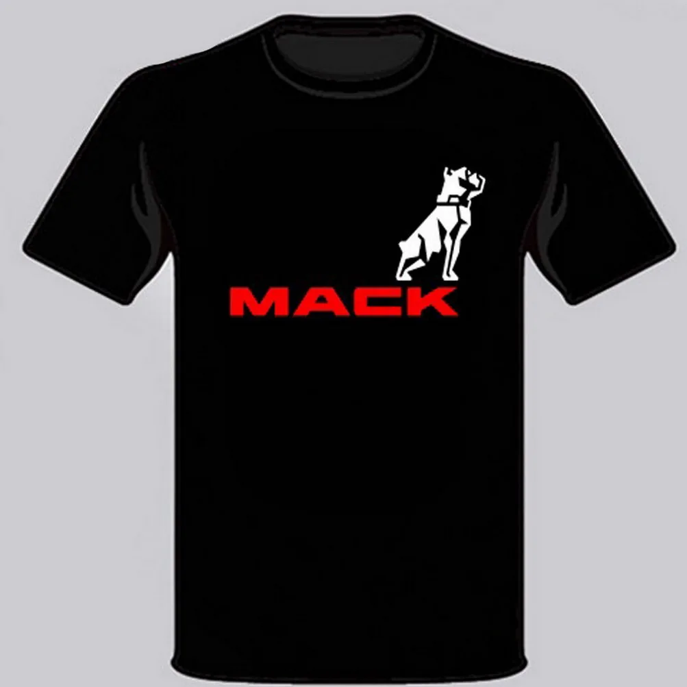 New Mack Truck Bulldog Trucker Logo Long Sleeve Black T-Shirt Size S-3XL