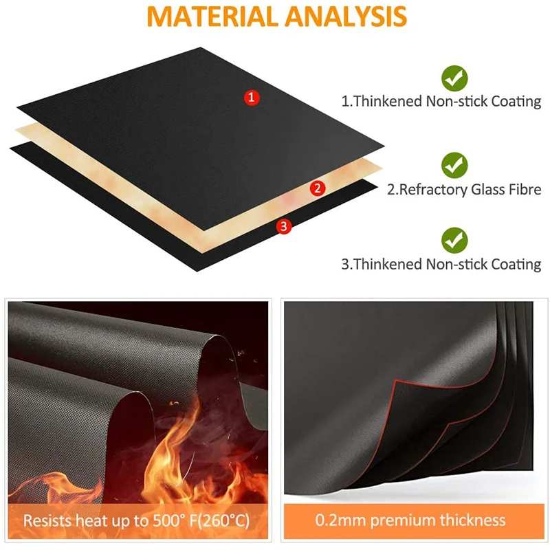 BBQ grill mat 1/2Pcs Non Stick Baking Mat Heat Resistance Barbecue Liner Grilling Sheet Cooking Plate Reusable Kitchen Tools