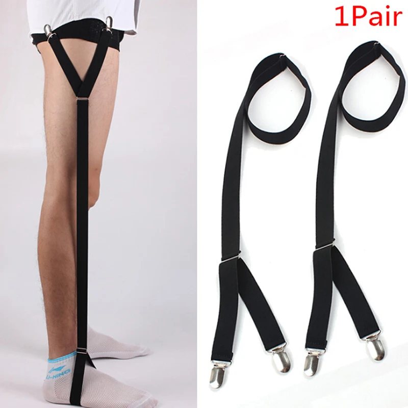 1 Pair Men Shirt Stays Garter Straight Suspender Elastic Adjustable Metal Clips Suspenders Holder Male Business Shirt Holders