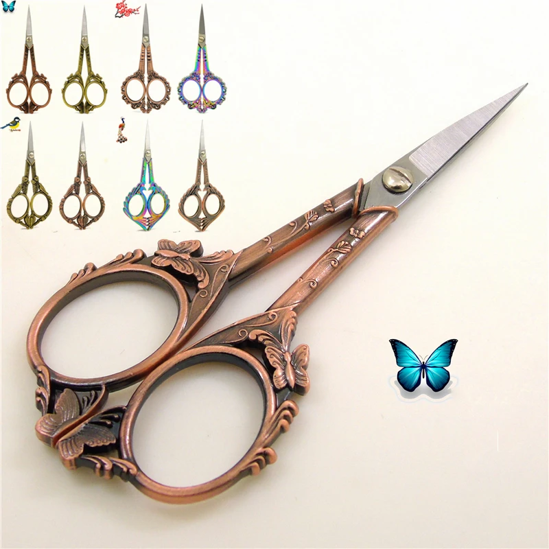 Butterfly Design European Antique Sewing Scissors for Fabric High Quality Embroidery and Sewing Scissors Vintage Paper Scissors