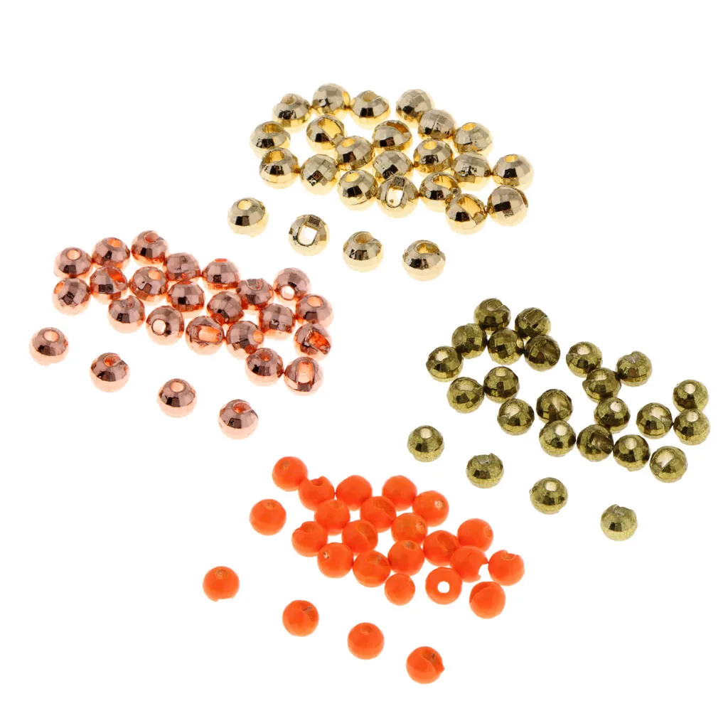 25pcs 3.5mm Fly Tying Beads Slotted Tungsten Fly Fishing Nymph Head Ball Beads Fly Fishing DIY Accessories Fly Tying Material 