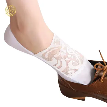 

New Transparent Short Lace Socks Women Summer Hollow Out Boat Socks Slippers Female Soft Low Invisible Socks Ped DWH5