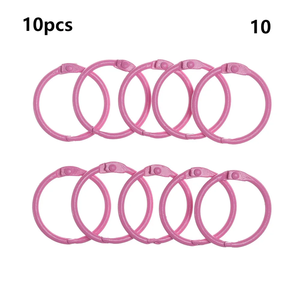 10 шт. металлический брелок ручной работы DIY цвет окрашенный в виде листка кольцо Маленькая книга кольцо Висячие автомобильные брелки связывающие кольца для книг - Цвет: 10