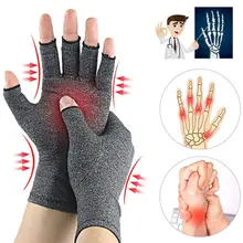 

1Pair Women Men Hands Arthritis Gloves Pain Therapy Joint Compression Relief Half-Finger Gloves Pressure Protection Gloves