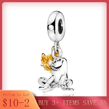 

CODEDOG Real 925 Sterling Silver Frog prince Fit Original Pandora Bracelet&Bangle Making Fashion DIY Jewelry For Women 688