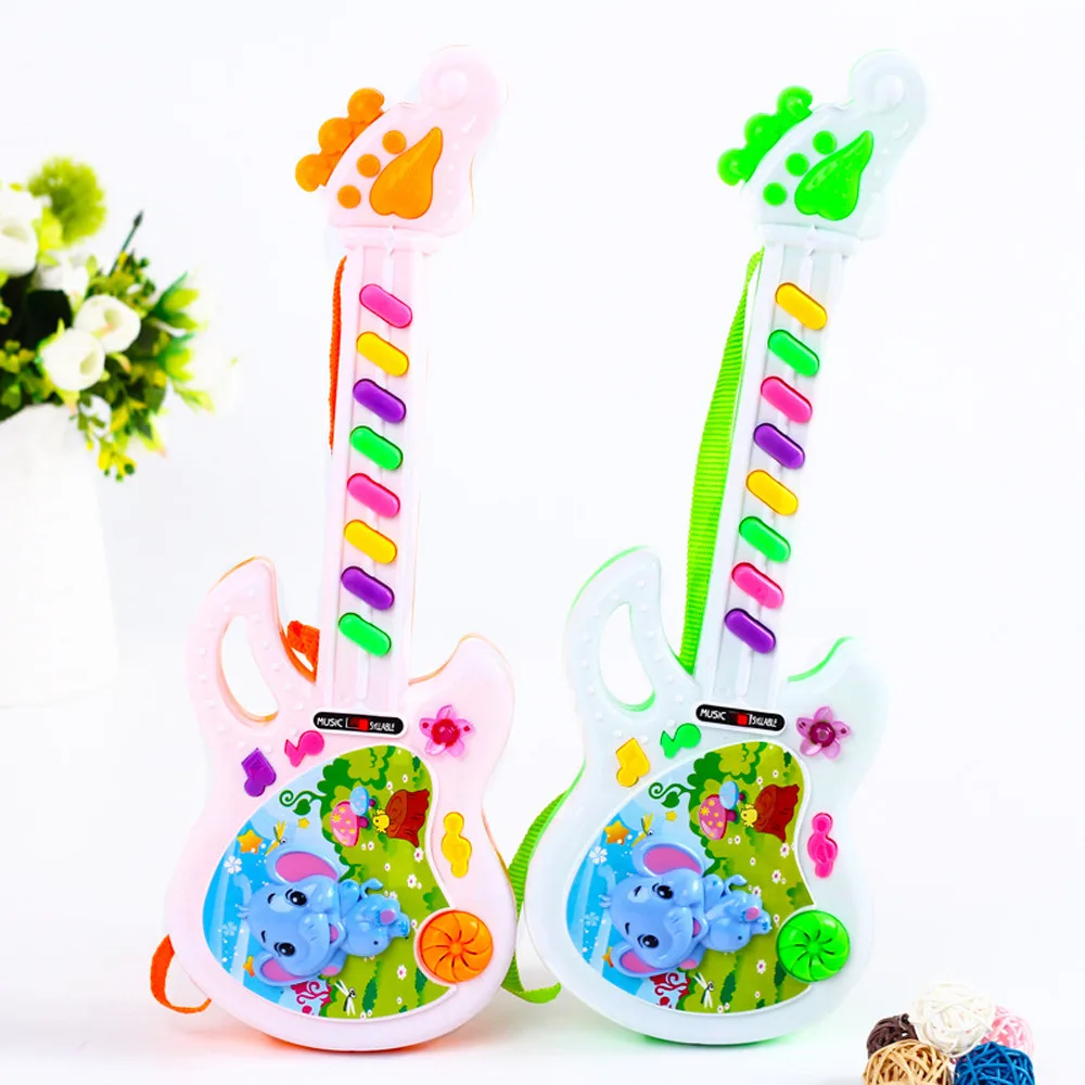 Электрическая игрушечная гитара, музыкальная игра для детей, мальчиков, девочек, малышей, обучающая электронная игрушка, пластиковый корпус, случайный цвет, Детская милая игрушка