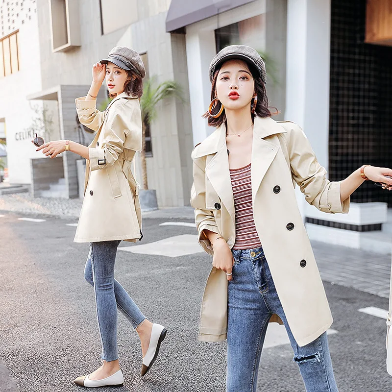 

Trench Coat Female Autumn New Style Korean-style Casual Elegant Fashion British Style Coat Fashion