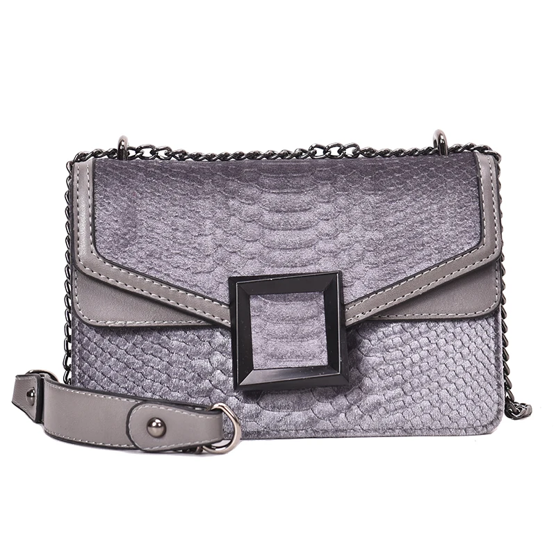 MoneRffi женская сумка змеиный принт сумка на плечо винтажная женская сумка через плечо роскошная кожаная сумка-мессенджер - Цвет: gray 2