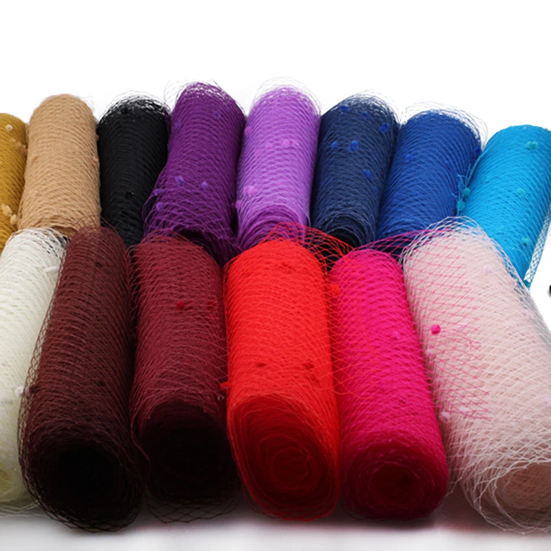 Birdcage Veil Fabric Dot birdcage veil fabric for wedding bride mesh headwear DIY hair accessories Veiling Millinery hats red bridal netting headwear