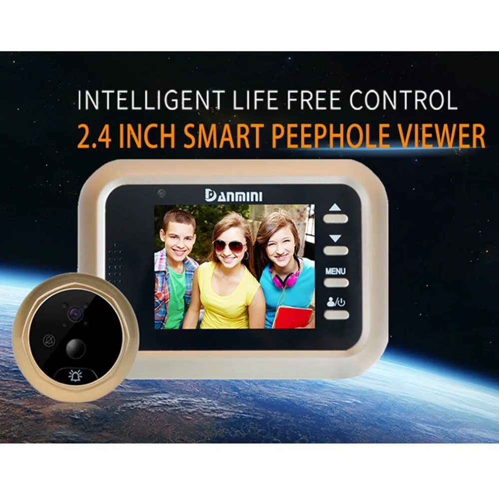 

Q8 2.4 Inch TFT Screen Display Home Smart Doorbell Security Door Viewer PIR Mobile Detection Camera Electronic Digital Cat Eye