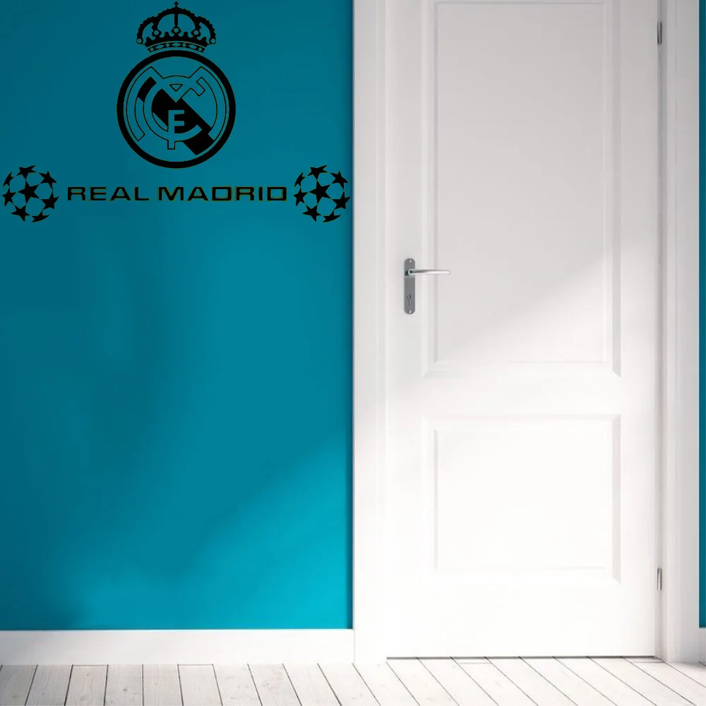 HDJWUHot Реал Мадрид Футбол спортивные наклейки на стену самоклеющиеся обои для детской комнаты спальни гостиной стикер стены WU76