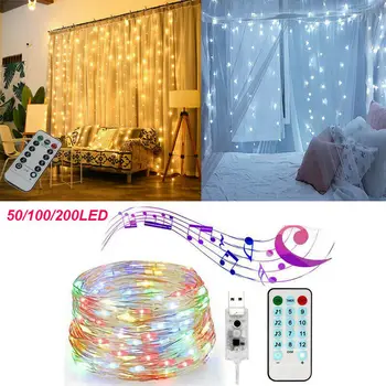 

200 LED Curtain Lights Christmas Party String Fairy Wedding Birthday Outdoor Decorations