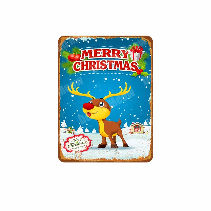 Merry Christmas ретро постер винтажный металлический оловянный знак домашнее барное кафе украшение для паба Санта-Клауса Декор наклейки на стену N319
