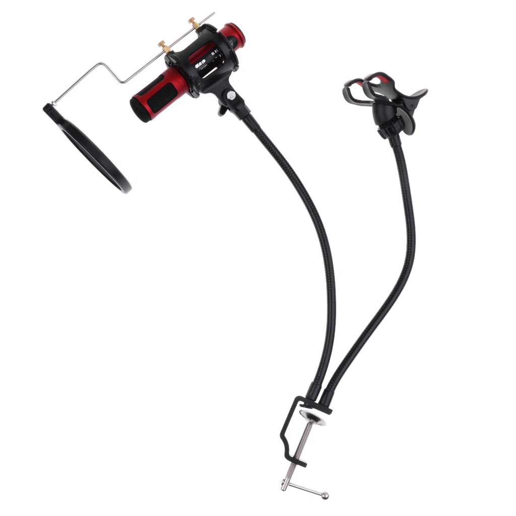 

Durable Condenser Microphone Microphone Double Clip for Singing Recording