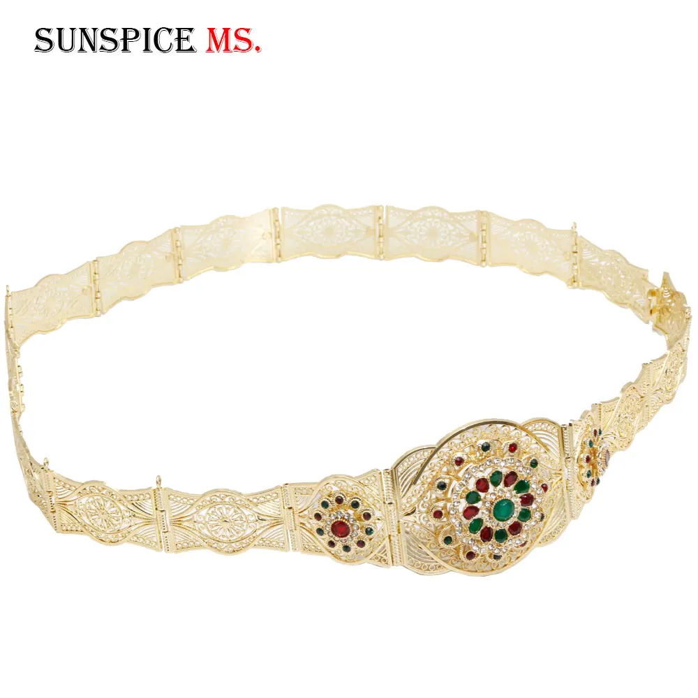 SUNSPICE-MS maroc caftan пояс золотого цвета для женщин этнические Свадебные украшения металлическая позолота Талия цепь Регулируемая длина Дубай bijoux