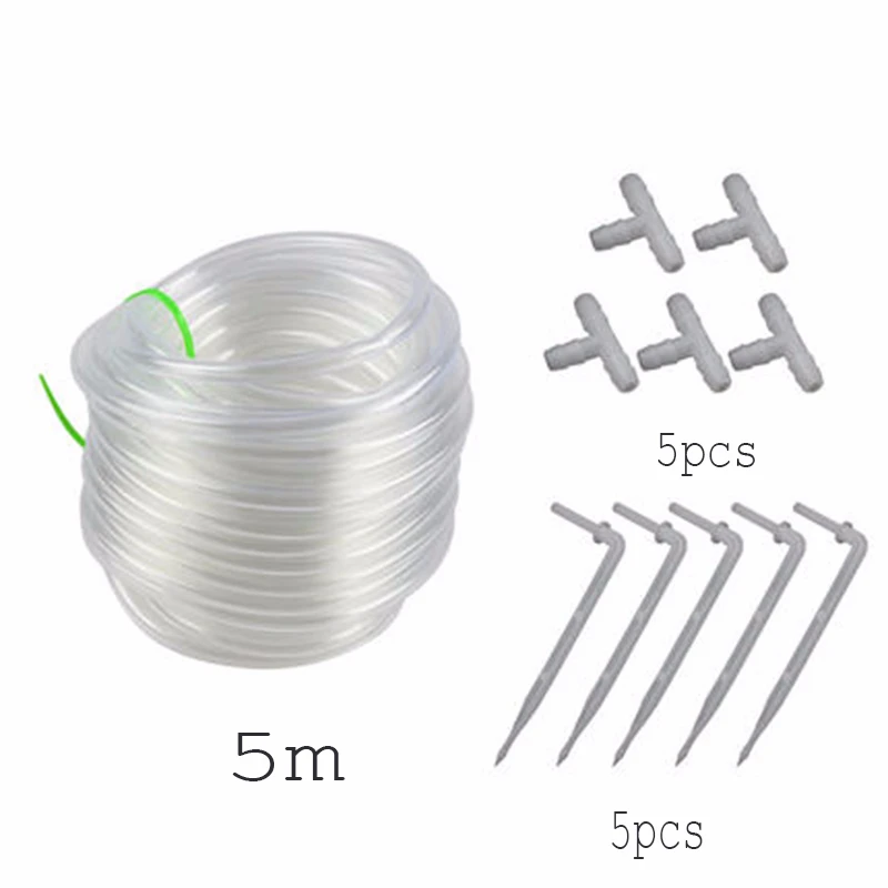 Automatic Watering Device Quick Connector Tee Cross Plug Connector 5m Water Hose Drip Arrow Irrigation System Accessories