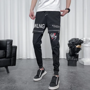 

Summer New Pants Men Fashion 2020 Patchwork Design Hip Hop Mens Joggers Streetwear Slim Fit Casual Men Harem Pants Ankle Length