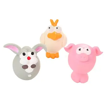 

3Pcs Chewing Toys Durable Portable Aute Pet Supplies Sounding Toy Molar Squeaker Latex Chew Toy for Puppy Kid