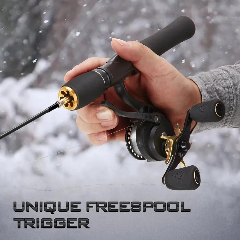 Piscifun ICX Precision Ice Fishing Reel 2.6:1 Inline Ultra Smooth Strength CNC-Machined Aluminum 7+1 Shielded Ice Reel 5