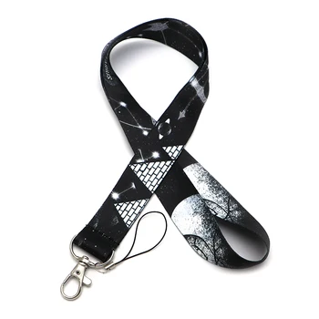 

20pcs/lot ID Holder Watercolorc Black Lanyards Constellation Lanyard Phone Badge Holder Hang Rope Sagittarius Keychain KB2389
