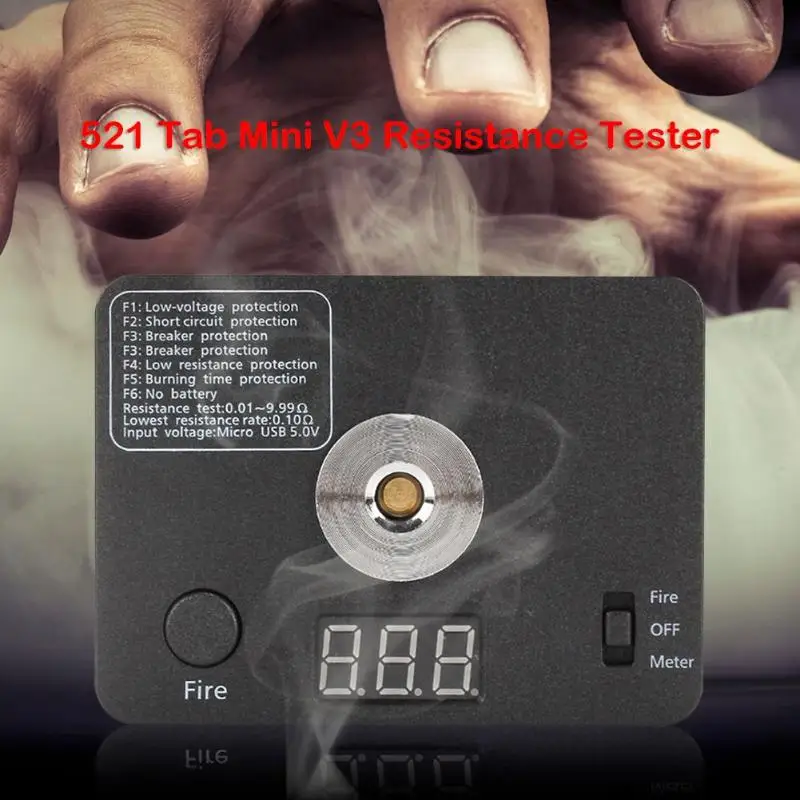 521 Tab мини V3 ом измеритель сопротивления тестер Vape катушка провода DIY инструмент электронные сигареты нагревательный провод горящий стол