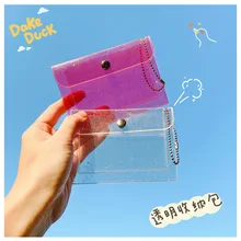 Transparent PVC Key Wallet Case Chain Ring Pouch Car Keychain Housekeeper Women Coin Bag Mini Lipstick Storage Bag Keychain