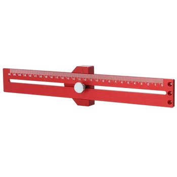 

Portable T-type Scribing Ruler Vertical Drawing Metric Aluminium Alloy Measuring Tool Home DIY Gauge Woodworking 45 Degree Angle