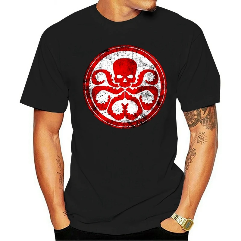Футболка HYDRA с винтажным логотипом IINick агент щит Фурия комикс Movie100 % хлопок прямой