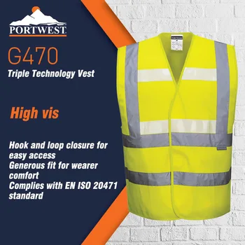 

Portwest Reflective Vest Outdoor Work Safety Night workwear Highly Visible Vests Traffic Car Fluorescent Protection Clothing