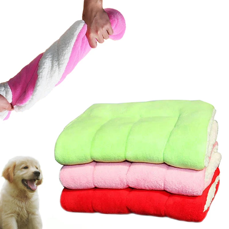 

HptYfd Simple Pet Cat Mat Winter Thicken Fleece Dog Bed Warm Soft Sleeping Cover for Small Medium Large Dogs Cats Sofa Cushion