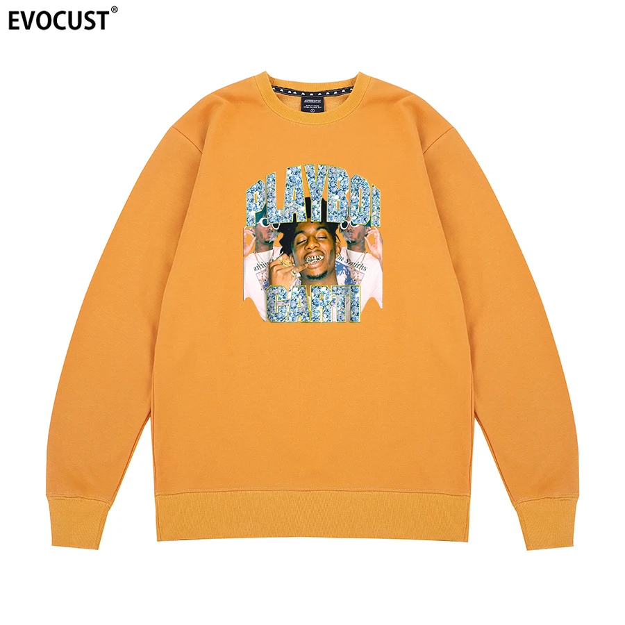 Playboi Carti хип-хоп Винтаж крутой Графический Забавный Рэппер толстовки Мужские Женские Унисекс чёсаный хлопок - Цвет: Caramel yellow
