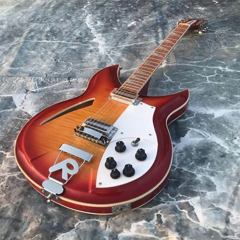 Guitarra Electrica de alta calidad 6/12 cuerdas guitarra Electrica. Imagen Real Semi hueca de Rick CS