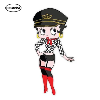 

HotMeiNi 13cm X 6.3cm Betty Boop Biker Sticker Decal Graphical Funny Car Stickers Car Styling Vinyl Car Window Trunk Decor