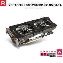 Yeston Radeon RX 580 GPU 8 Гб игровой настольный компьютер ПК видеокарты Поддержка GDDR5 256bit DP* 3/HD/DL-DVI-D