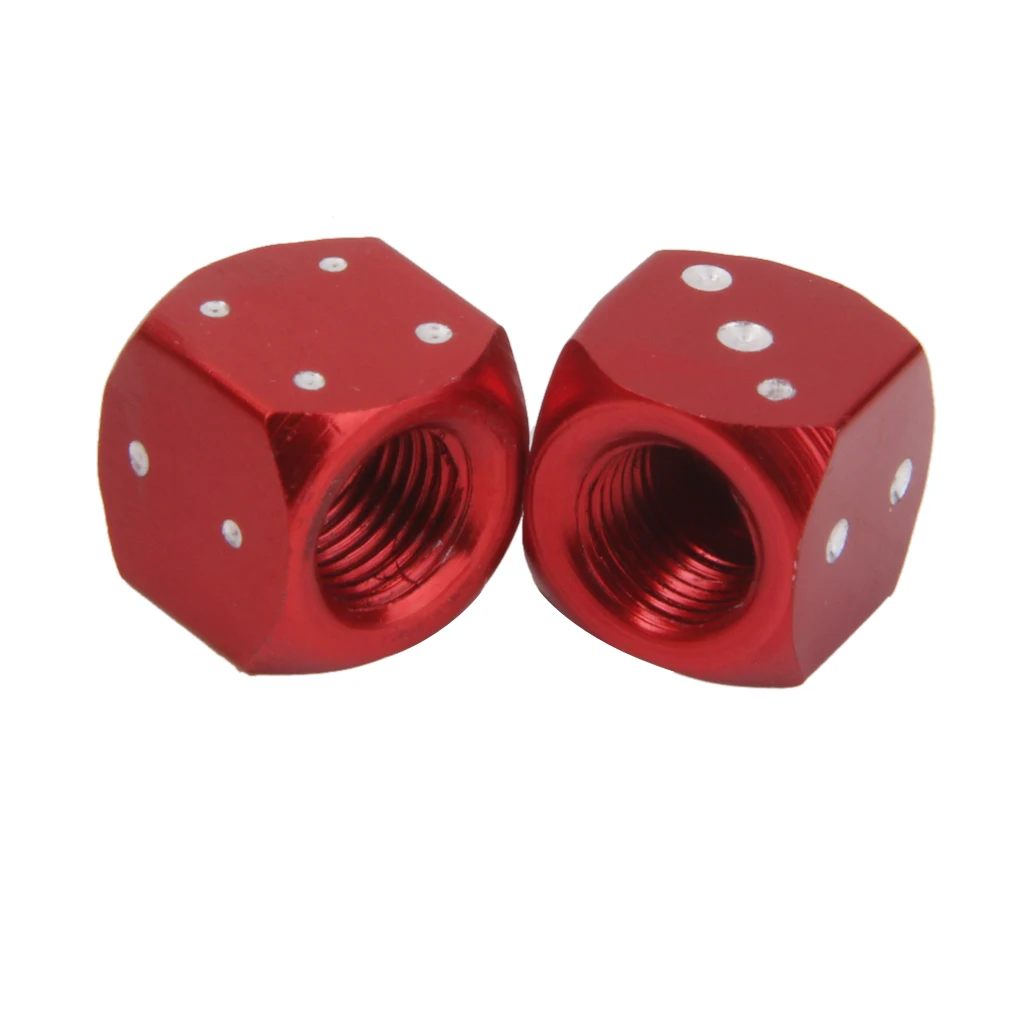 2Pcs Dice Valve Stem Caps Motorcycle Car Truck Bike Tire Wheel Cover 