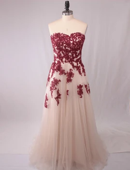 

2020 Real Picture Evening Dresses Floor Length A-line vestidos de noche Champagne Tulle Appliques vestidos de noite Prom Gown