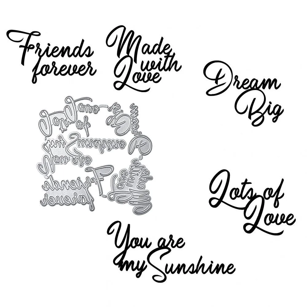 DiyArts трафареты букв Love Friend Dream Word металлические режущие штампы изготовление скрапбукинга тиснение штампованный по трафарету новые штампов