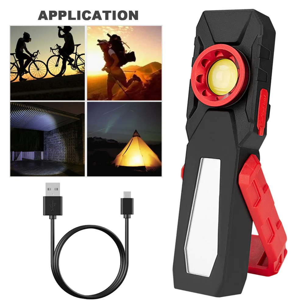 

Multifunction COB Folding Portable Lantern Outdoor Camping With Magnet Hook Emergency Led Rotating Work Light Adjustable Dimming