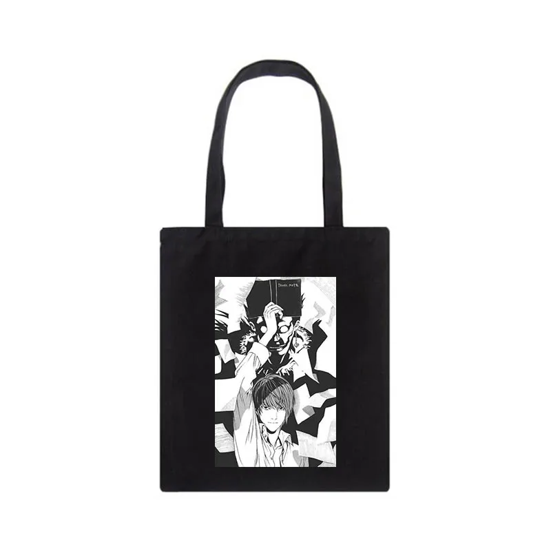 Death Note Canvas Bag Japanese Anime Printed Shopping Bag Fun Casual Cartoon Gothic Female Bag Large Capacity women Shoulder Bag 